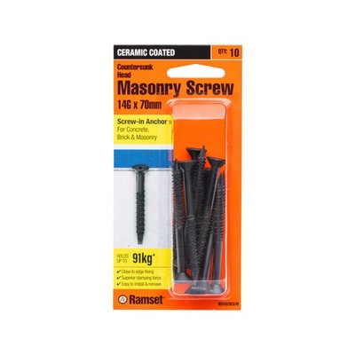 Ramset 14g x 70mm Black Ankascrew - 10 pieces