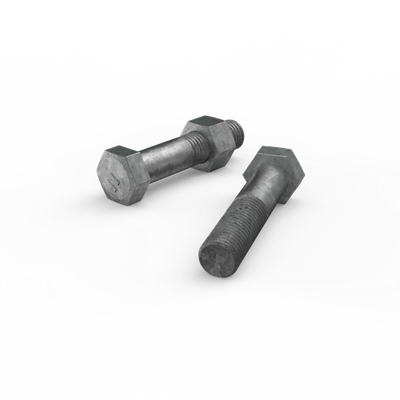ZENITH M16 x 75mm Hot Dip Galvanised Hex Head Bolts and Nuts 2 pcs