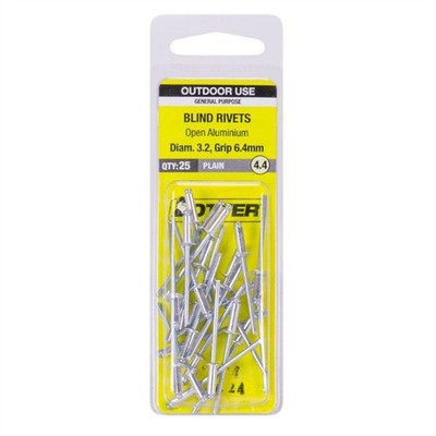 Otter 3.2 x 6.4mm Open Aluminium Blind Rivets 2 pcs