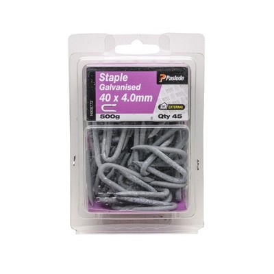 Paslode 40 x 4mm 500g Galvanised Staple Nails - 45 pieces