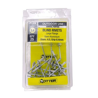 Otter 4.0 x 6.4mm Large Flange Aluminium Rivets 2 pcs