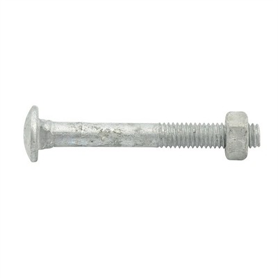 Zenith M6 x 50mm Hot Dipped Galvanised Cup Head Bolt And Nut 10 pcs