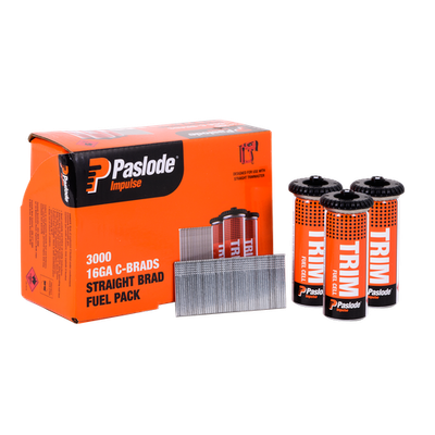 Paslode 38 x 1.6mm C38 Impulse Brad With Fuel - 3000 pieces