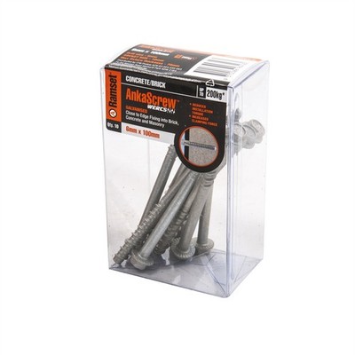 Ramset 6 x 100mm Galvanised AnkaScrew Masonry Anchor - 10 pieces