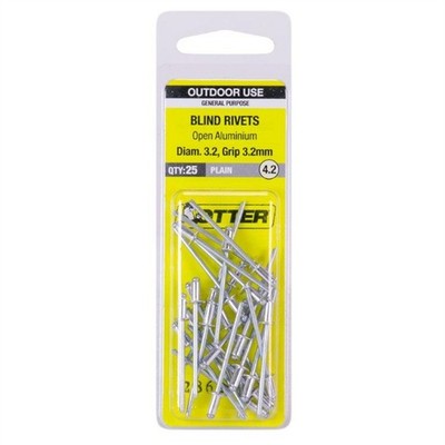 Otter 3.2 x 3.2mm Open Aluminium Blind Rivets 2 pcs