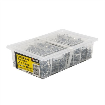 Paslode 25 x 1.8mm 2kg Zinc Plated Soft Sheet Nails - 3300 pieces