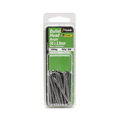 Paslode 50 x 2.8mm 100g Bullet Head Nails - 38 pieces