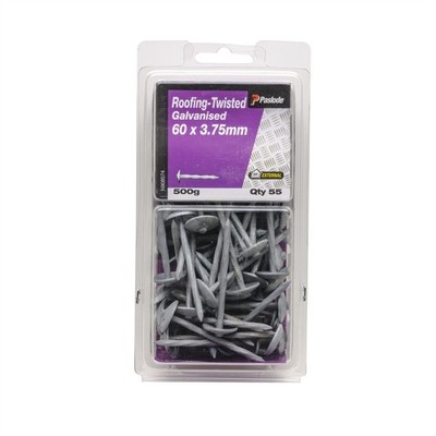 Paslode 60 x 3.75mm 500g Galvanised Twisted Roofing Nails - 55 pieces