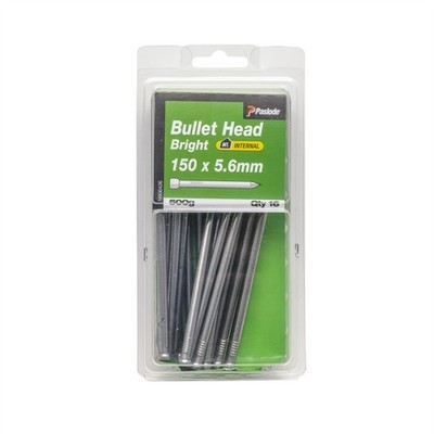 Paslode 150 x 5.6mm 500g Bullet Head Bright Nails - 16 pieces