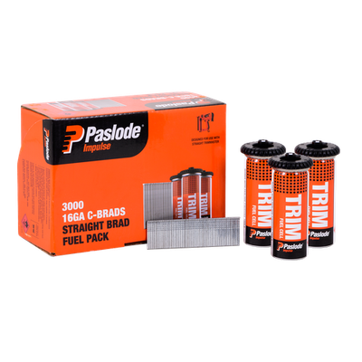 Paslode 25 x 1.6mm C25 Impulse Brad With Fuel - 3000 pieces