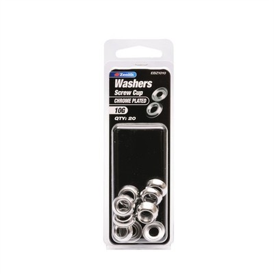 Zenith 10G Chrome Plated Screw Cup Washer 2 pcs