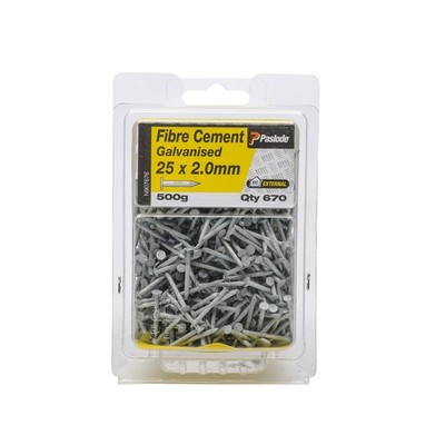 Paslode 25 x 2.0mm 500g Galvanised Fibre Cement Nails - 670 pieces