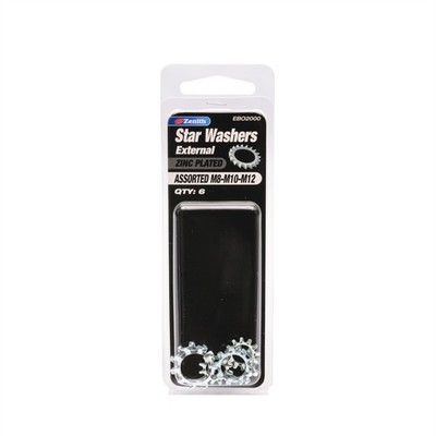Zenith M8-M10-M12 Zinc Plated Assorted External Star Washer 2 pcs