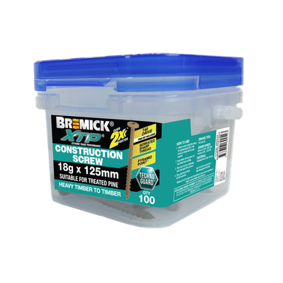 Bremick XTP Construction Screw 18g x 125mm TECHNOGUARD TAN T40 - 100 pieces