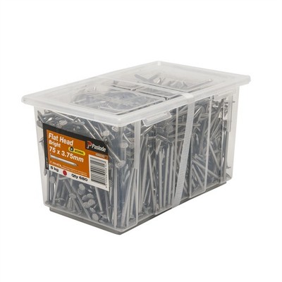 Paslode 75 x 3.75mm 5kg Bright Steel Flat Head Nails - 680 pieces