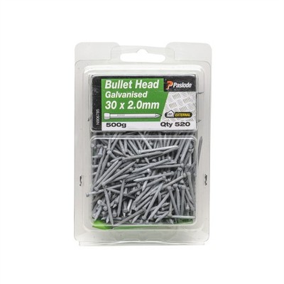 Paslode 30 x 2.0mm 500g Galvanised Bullet Head Nail - 520 pieces