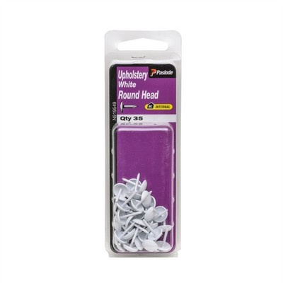 Paslode White Round Head Upholstery Nails - 35 pieces