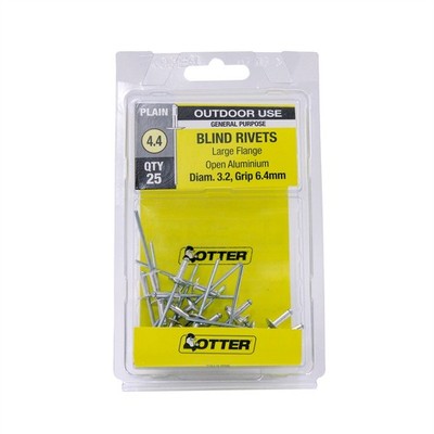 Otter 3.2 x 6.4mm Large Flange Aluminium Rivets 2 pcs