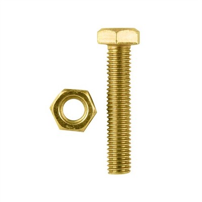 Pinnacle M8 x 40mm Yellow Zinc Hi Tensile Hex Bolt And Nut 2 pcs