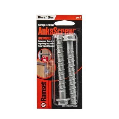 Ramset 10 x 100mm Galvanised AnkaScrew Masonry Anchor - 2 pieces