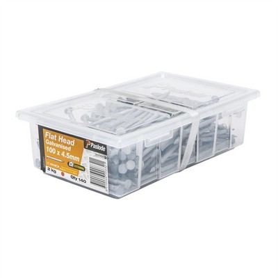 Paslode 100 x 4.5mm 2kg Galvanised Flat Head Nails - 140 pieces