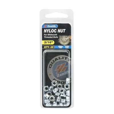 Zenith 3/16" Zinc Plated Nyloc Nuts 2 pcs