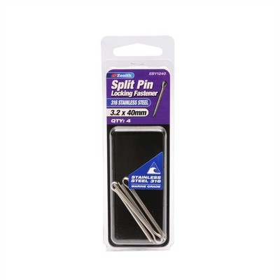Zenith 3.2 x 40mm 316 Stainless Steel Split Pin - 4 pieces