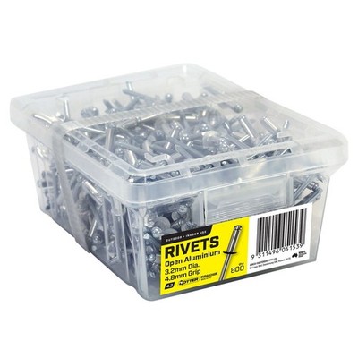 Otter 3.2 x 4.8mm Open Aluminium Blind Rivets - 800 pieces