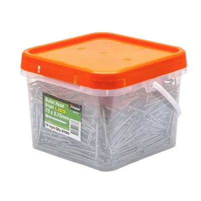Paslode 75 x 3.75mm 15kg Bright Steel Bullet Head Nails - 2100 pieces