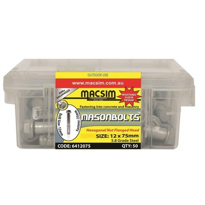 Macsim Fasteners 12 x 75mm Galvanised Sleeve Anchor - 50 Pack(0)More options ava