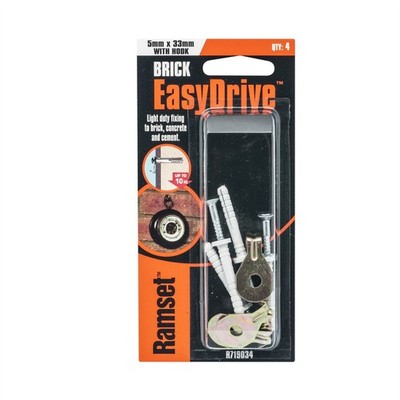 Ramset 5 x 33mm EasyDrive Anchor With Hook - 4 pieces