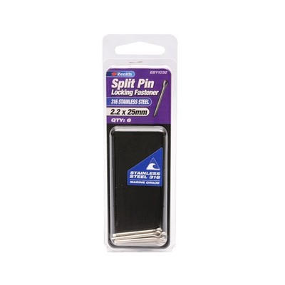 Zenith 2.2 x 25mm 316 Stainless Steel Split Pin - 6 pieces