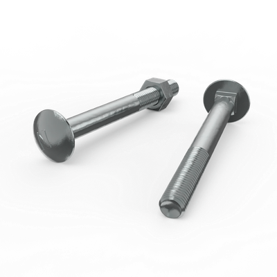 ZENITH M10 x 100mm Zinc Plated Cup Head Bolt and Nut 5 pcs