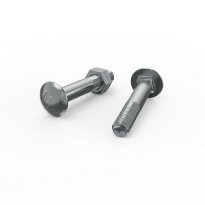 ZENITH M10 x 65mm Zinc Plated Cup Head Bolt and Nut 10 pcs