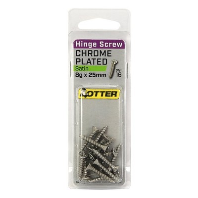 Otter 8 x 25mm Satin Chrome Hinge Screws 4 pcs
