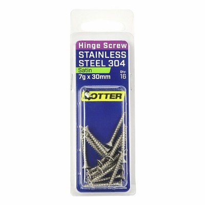 Otter 7 x 30mm Satin Stainless Steel 304 Hinge Screws 2 pcs