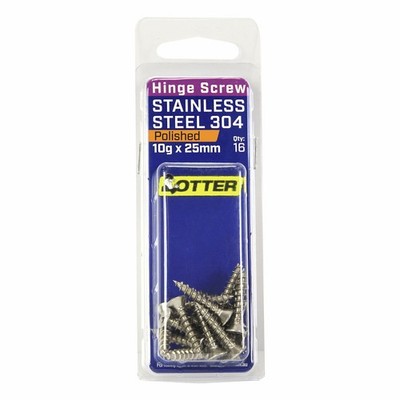 Otter 10 x 25mm Polished Stainless Steel 304 Hinge Screws 2 pcs