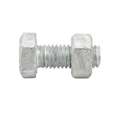 Zenith M8 x 20mm Hot Dipped Galvanised Hex Head Bolt And Nut 10 pcs