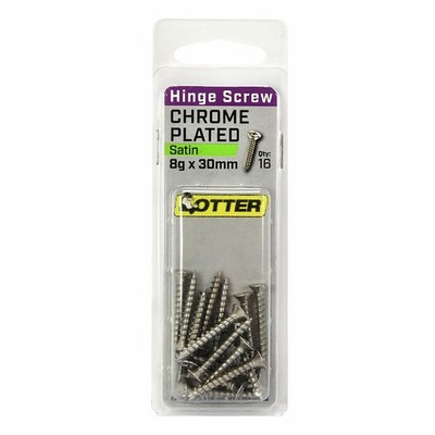 Otter 8 x 30mm Satin Chrome Hinge Screws 4 pcs