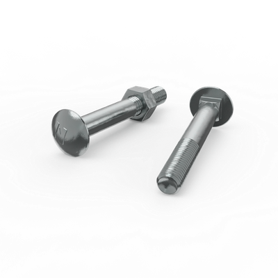 ZENITH M10 x 75mm Zinc Plated Cup Head Bolt and Nut 10 pcs