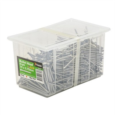 Paslode 75 x 3.75mm 5kg Bright Steel Bullet Head Nails - 700 pieces