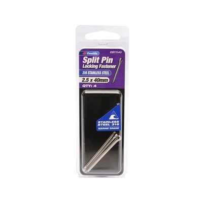 Zenith 2.5 x 40mm 316 Stainless Steel Split Pin - 4 pieces