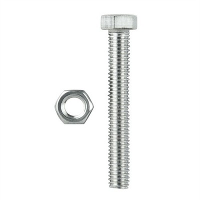 Pinnacle M5 x 80mm Zinc Plated Hex Head Bolts And Nuts 2 pcs