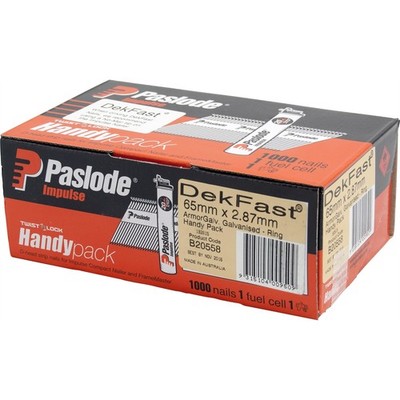 Paslode 65 x 2.87mm Amor Galvanised Dekfast Impluse Nail - 1000 pieces