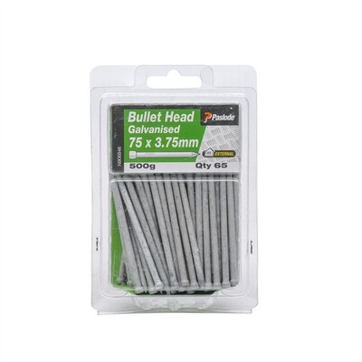 Paslode 75 x 3.75mm 500g Galvanised Bullet Head Nails - 65 pieces