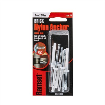 Ramset 5 x 38mm Nylon Anchor - 10 pieces