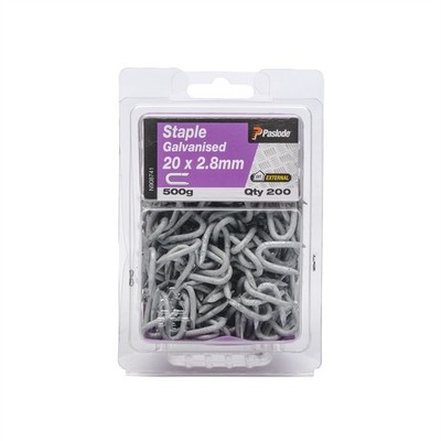 Paslode 20 x 2.8mm 500g Galvanised Staple Nail - 200 pieces