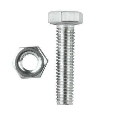 Pinnacle M6 x 25mm Stainless Steel Hex Bolt And Nut - 10 pieces