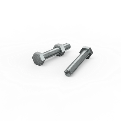ZENITH M8 x 50mm Zinc Plated Hex Head Bolts and Nuts 10 pcs