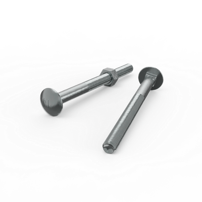 ZENITH M10 x 125mm Zinc Plated Cup Head Bolt and Nut 5 pcs